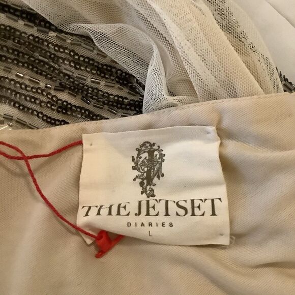 #125 THE JETSET DIARIES the nude beaded mini dress - Picture 9 of 13